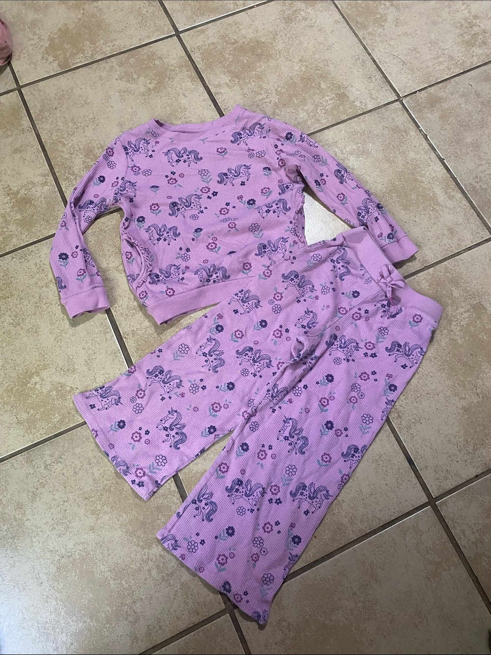 Girls' Lavender Unicorn Print Set